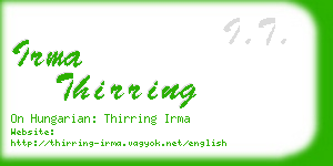 irma thirring business card
